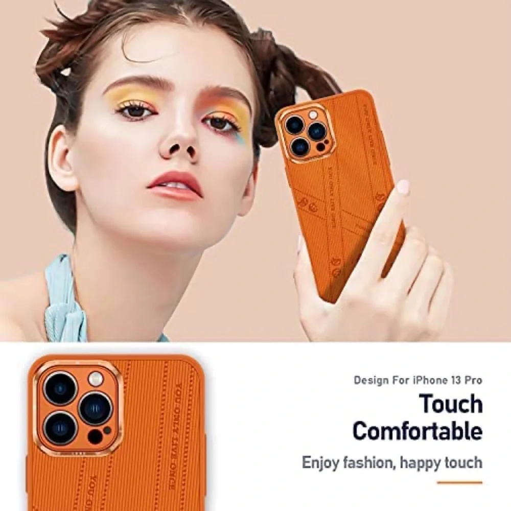 Ultra Thin Full Body Protective Soft Bumper iPhone 13 Pro 6.1” Case Orange